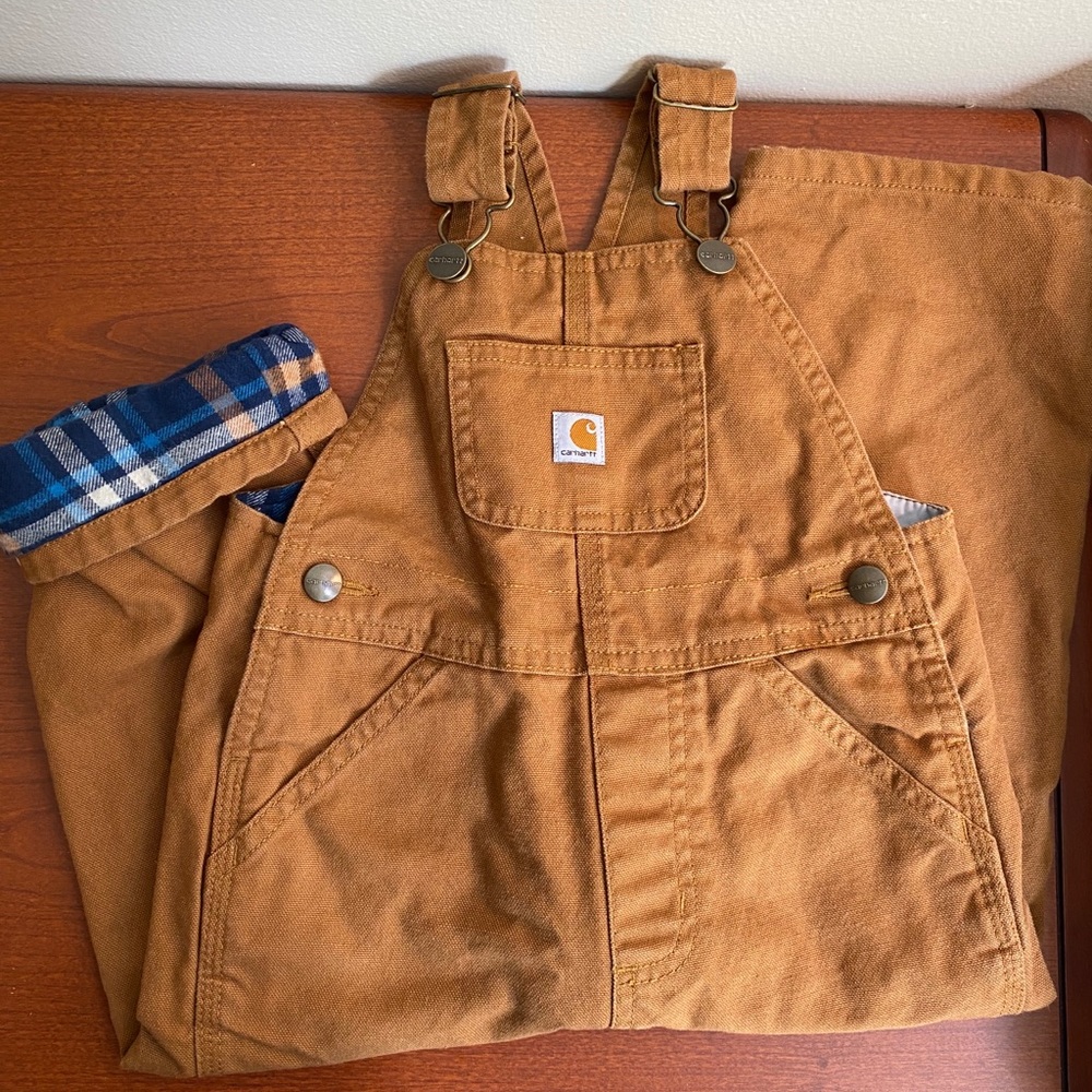 Carhartt Canvas Bib Overall Flannel-Lined 2T